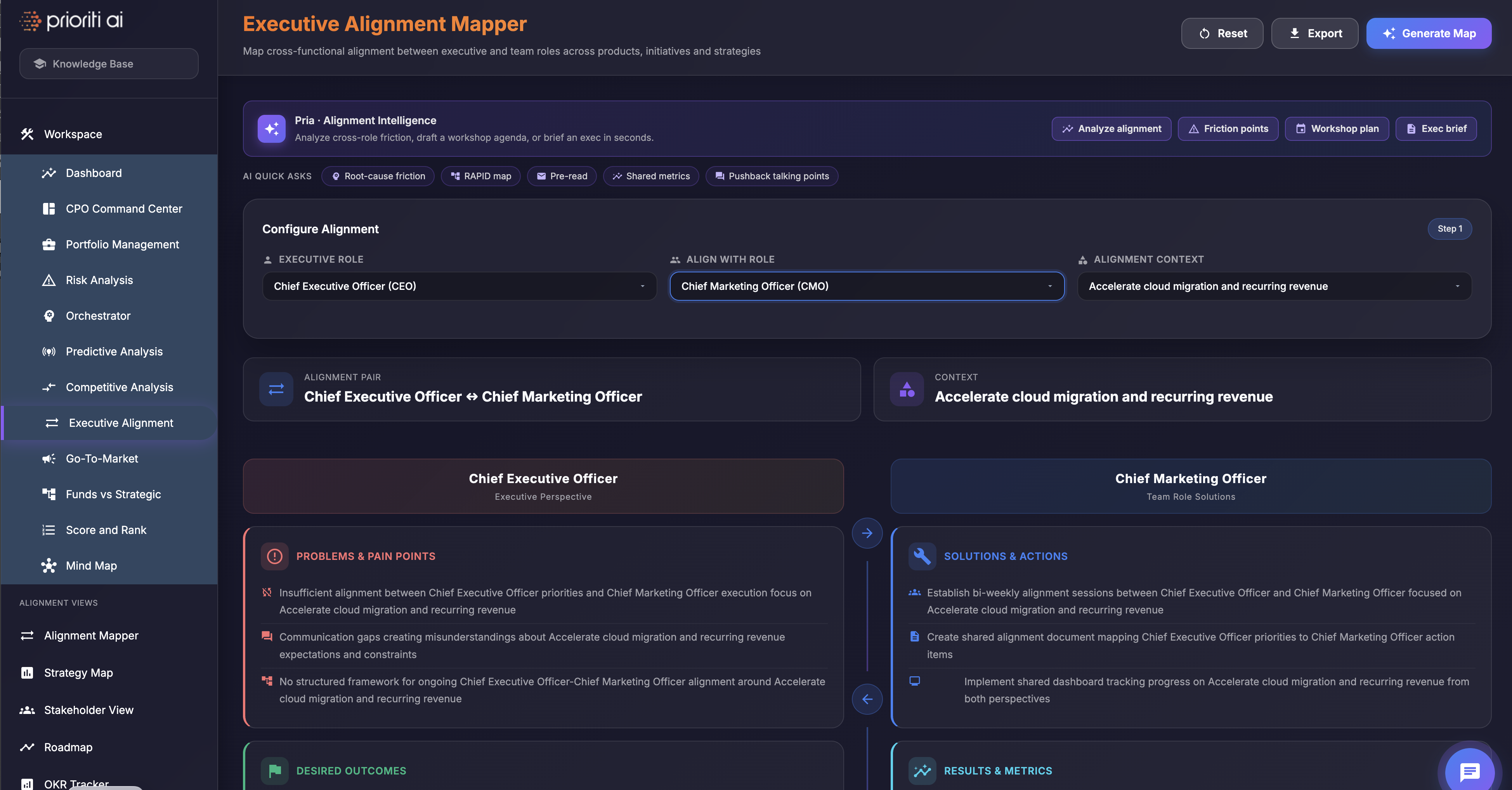 Prioriti AI Executive Alignment Mapper preview